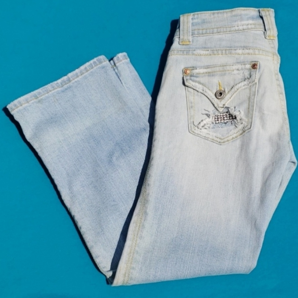 Miss Me Distressed Light Wash Jeans Size 28